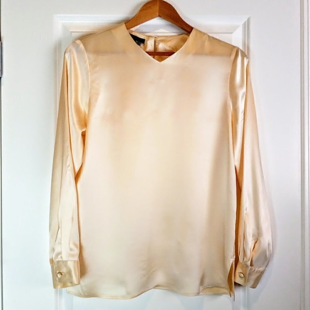 Due Per Due Petites Cream Silk Blouse